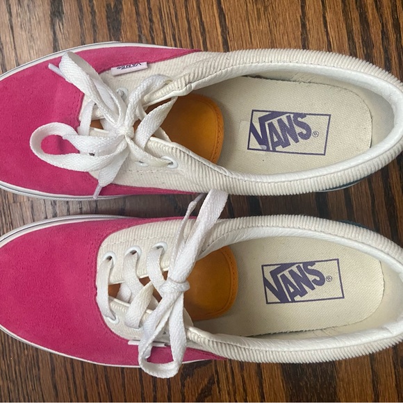 Vans Women's Pink and White Sneakers - Picture 3 of 4
